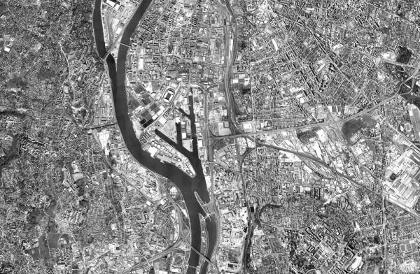 Cartographie : Le port Édouard Herriot et la presqu'île de l'Archevêque au sud de Lyon (rhône - 69)