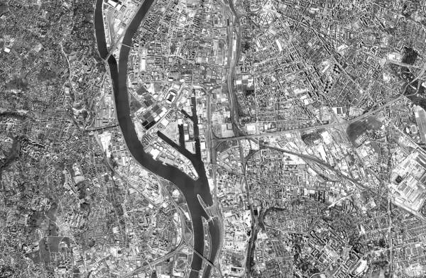 Cartographie : Le port Édouard Herriot et la presqu'île de l'Archevêque au sud de Lyon (rhône - 69)
